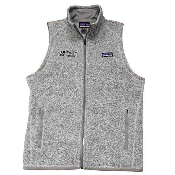 Patagonia Sweater Vest Mens Large Gray Full Zip Fleece Cohesity Field Marketing - Picture 1 of 14